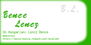 bence lencz business card